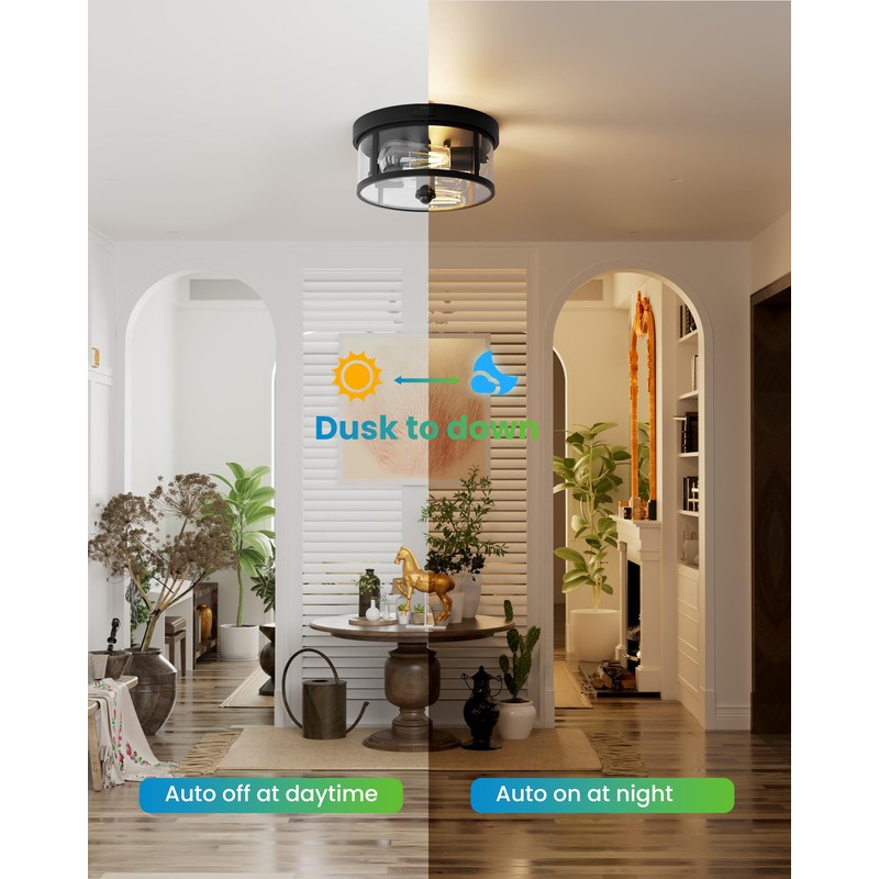 Outdoor Ceiling Light with Motion Sensor 9.3in - Porch Lights