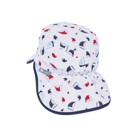 Sterntaler Girls' Peaked Cap with Neck Protection, White