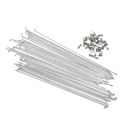 LUXU Bicycle Spokes 36 Pieces with 36 Brass Nipples 70-109 mm, Diameter 2 mm Mountain Bike Steel Spokes 14G, for MTB Wheel Spokes, E-Bike, Downhill, Trekking, City Bikes and More