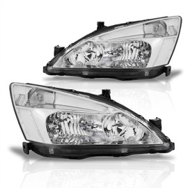 AJP Distributors JDM Bumper Driving Signal Headlights Headlamps Head Lights Lamps Assembly Left+Right Pair LH+RH Set Compatible/Replacement For Accord 2/4Door 2003 2004 2005 2006 2007 03 04 05 06 07