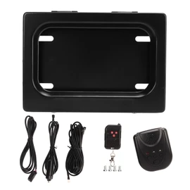 Aramox Electric License Plate Holder, Automatic License Plate Bracket Holder Frame with Remote Control Rolling Curtain Universal for US Standard Motorcycles