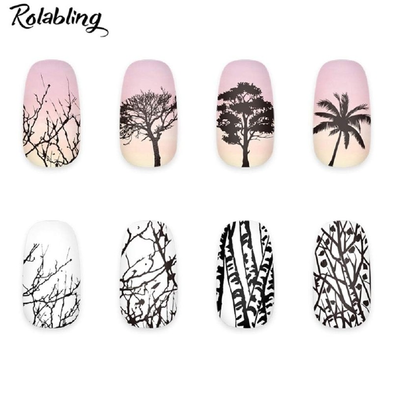 Rolabling Tropical Scenery Nail Art Stamping Plates - Stamping Templates