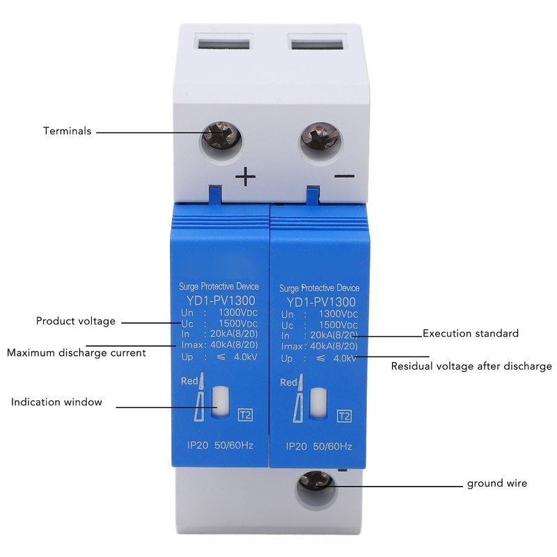 DC Surge Protector Alarm Window Modular Design Rail Installation Protective