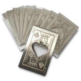 Lesencen Metal Card Bottle Opener Stainless Steel Silver with Engraved Pattern (Style K, 10PCS)
