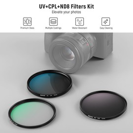 NEEWER 72mm UV/CPL/ND Lens Filter Kit, UV Protection + Circular Polarizing + Neutral Density (ND8) Camera Lens Filter Set with Multicoated Optical Glass, Slim Frame & Upgraded Foldable Storage Case