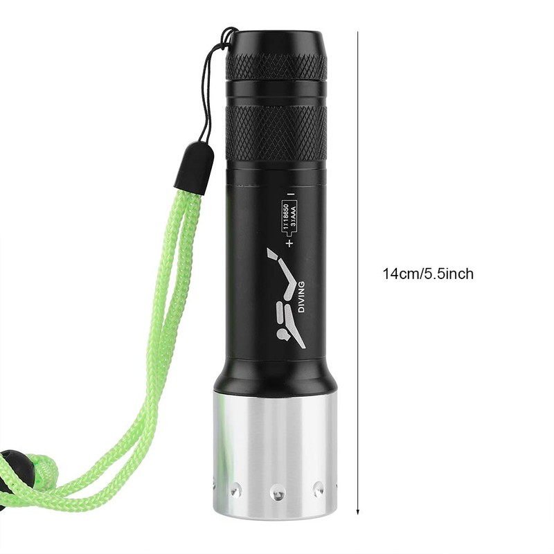 eecoo LED Dive Torch, T6 6000LM Waterproof Flashlight, 100M Underwater