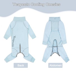 Yeapeeto Dog Sun Protection Cooling Suit UPF 50+, Quick-Dry Breathable Jumpsuit for Large & Medium Dogs, Outdoor Dirt-Resistant Shedding Control Pet Apparel (Ice Blue, 7X-Large)