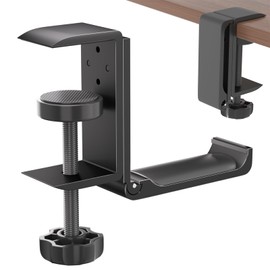 Ahonnpely Headphone Stand - Aluminum Foldable Clamp-on Headphone Holder, Under Desk Gaming Headset Stand