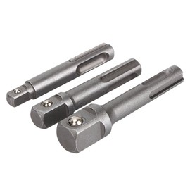 3 Pcs 1/4" 3/8" 1/2" Socket Driver Adapter Drill Bit Adapter Extra Long Adapter Impact Drill Bits for SDS Plus Hammer Drill