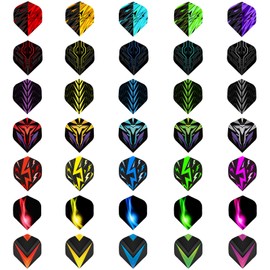WLHGH Dart Flights Set, 105 Pieces (35 Sets, 7 Designs) - High-Quality PET Accessories for Soft/Steel Tip Darts, Lightweight and Durable