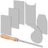 Therwen Scraper Burnisher and 6 Pcs Multi-Shaped Scraper Set Burnishing