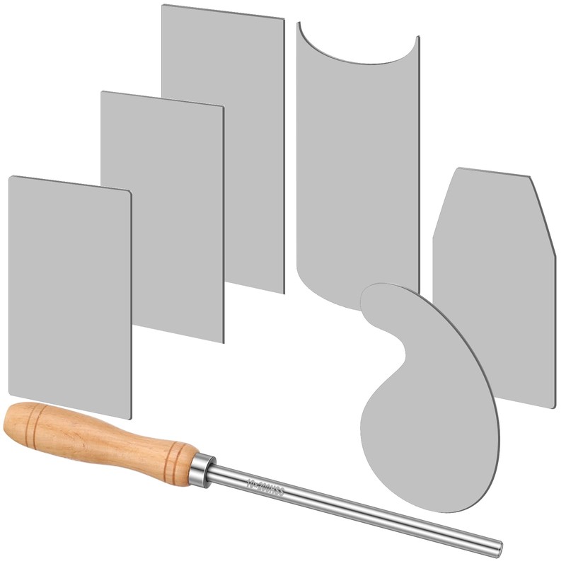 Therwen Scraper Burnisher and 6 Pcs Multi-Shaped Scraper Set Burnishing
