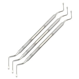 AA PRO 3× LUCAS CURETTE 86 R/L, MEDIUM 2.8 MM SPOON SHAPED BLADES DENTAL INSTRUMENT A+ QUALITY Silver