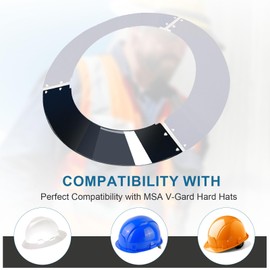 Hard Hat Sun Shade Visor Compatible with Standard MSA V-Gard Full Brim Hard Hats, Reusable & Replaceable Hard Hat Accessory, Brim Extender Hardhat Shade for Outdoor Work - Sun Shield & Heat Protection