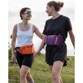 WATERFLY Fanny Pack Waist Bag: Hiking Water Bottle Holder with Strap Waist Pack for Women Men Hydration Hip Packs for Running Walking Traveling-Dark Purple