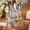 Rubtlamp 90 Pcs Silver Plastic Silverware - Hammered Disposable Silverware