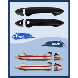 LUJUNTEC Exterior Door Handle Covers Compatible with 2013-2017 for Honda Accord,2016-2022 for Honda Pilot,2017-2022 for Honda Ridgeline, 4PCS Door Handle Covers ABS Door Handle Protector,Black