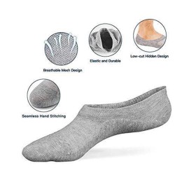 Steven's Socks No Show Black & White 6PK Invisible Mens 7-12 Women 8.5-13.5