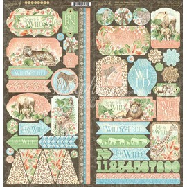 GRAPHIC 45 Wild & Free Stickers 12X12, Blue