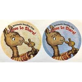 LLAMA LLAMA Anna Dewdney: New Large 1.8" I LOVE TO SHARE Stickers (8,16,24,or32)