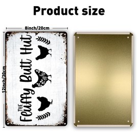 QYAYIK The Fluffy Butt Hut Chicken Coop Sign - Funny and Functional Decor - Ideal Gift for Chicken Lovers - Quirky Hen Nesting Box and Feeder Accent - Humorous Outdoor Decor - 12"x8''