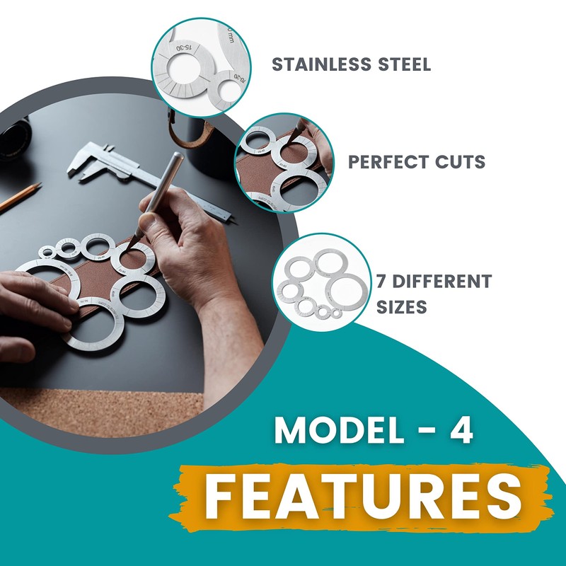 Leather Corner And Circle Cutting Template Guide Leathercraft Tool For