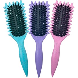 Cepillo Definición Rizos, Cuidado Del Cabello Peine Cabello Rizado Rulos Perfectos Cerdas Anchas Diseño Innovador Peines Rizadores Multifuncional (Celeste)