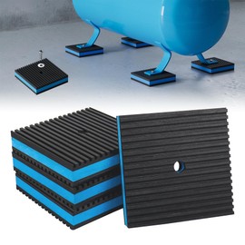 BJADE'S Anti Vibration Isolation Pads 4 Pack,Mechanical Vibration Damping Pads,Air Compressor Rubber Pad,Shock Absorb Pads for Air Conditioner,Washing Machine,Treadmill with 3/8''Hole,6 x 6 x 7/8 in
