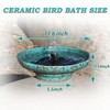 Solar Fountain Ceramic Bird Bath,Bird Bath for Ourside,Outdoor Fountain Bird