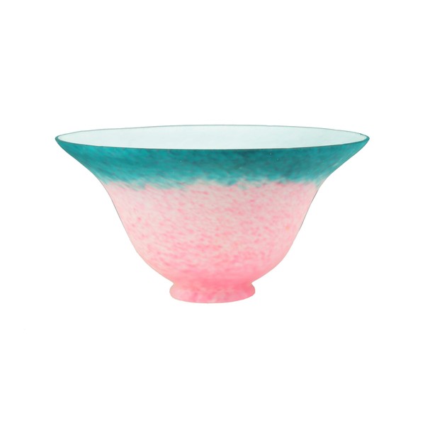 Meyda Tiffany 13927 7.5"W Pink/Teal Pate-DE-VERRE Bell Shade