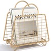Gold Magazine Holder,Modern Magazine Rack Floor,Metal Wire Magazine Basket