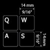 English US Non-Transparent Keyboard Decals Black OR White Background (14x14)