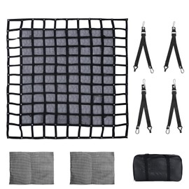 ZHOUMADE Truck Cargo Net with Mesh, 6.7 x 8 ft Heavy Duty Cargo Net for Pickup Bed, Accessory Truck Bed Netting for Cargo (80 x 95 inches)