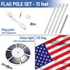 BRUBAKER Flagpole Set with American Flag, Solar Lights and Golden