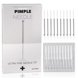 FEUNLEM Professional Pimple Popper Kit - 100pcs Disposable Acne Needles, Blackhead Remover Tools, Blemish Extractor Tool for Face & Body Care (Silver)