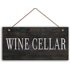 Wine Cellar Wood Sign, Distressed Dark Wood Style, Tuscan Decor, Wine Bar Sign, Rustic Signs 12x6inches(hjd114)