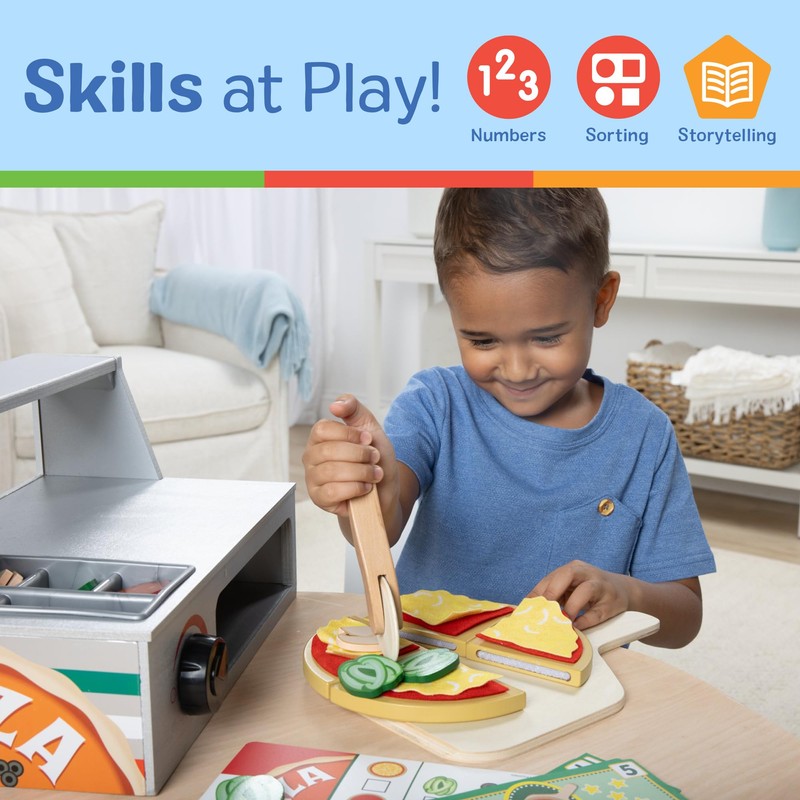 Melissa & Doug Top & Bake Wooden Pizza Counter Play