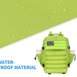 W WINTMING 25L Tactical Backpack Small Military Tactical Backpack Molle Bag Heavy Duty Assault Pack for Work Gym Outdoors (Bright Green)