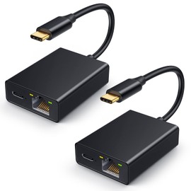 ELECTOP Ethernet Adapter for Chromecast with Google TV, USB Type C to RJ45 Ethernet Network Adapter Compatible with Google TV Chromecast HD/4K and More Streaming TV Sticks, 2 Pack