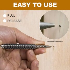 Spring Loaded Design Carbon Steel Material 3500PSI Impact Dual Head Nail Setter Pin Set, 2pcs Spring Nail Set Hinges Cabinet Hardware