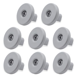 GIANTO Set of 8 Dishwasher Basket Wheels Compatible with Zanussi, Rex, Electrolux, AEG, Plastic Wheels for Lower Basket Dish (Check Compatibility) - Grey Diameter 40mm