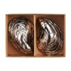 Mud Pie 3" Metal Oyster Salt And Pepper, Silver