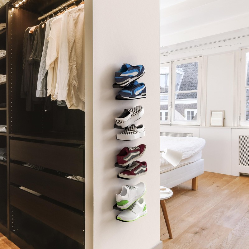 Mobilefox Sneaker Wall Mount Shoe Shelf Floating Wall Mount Shoe