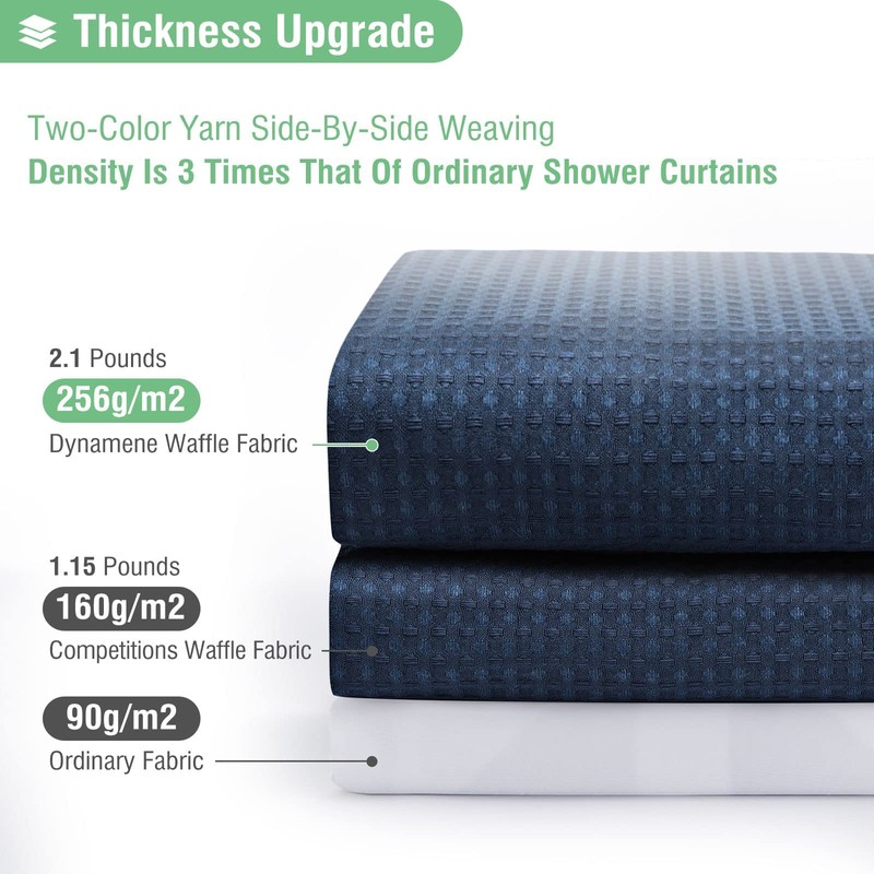 Dynamene Extra Long Shower Curtain,96 Inch Long Waffle Weave Heavy