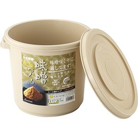 Rii Miso Container Beige 6.5L Miso Container 6-Type with Miso Making Guide Made in Japan