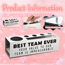WINOESHE Stainless Steel Pencil Holder with Best Team Ever, Appreciation Gift for Team Member, Meaningful Desk Organizer for Project Team, Promotion Departure Recognition Gift HUE19