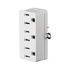 Leviton 698-W 15 Amp, 125 Volt, Triple outlet Adapter, Grounding,