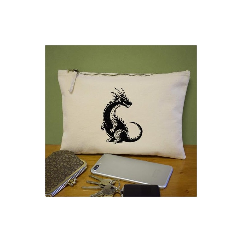 'Baby Dragon' Canvas Clutch Bag/Accessory Case (CL00036049)