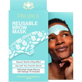 Pacifica Beauty Máscara reutilizable para cejas 100% silicona Sellado al aspiradora y efecto de levantamiento Minimiza las líneas finas + arrugas Combínalo con suero Lata de almacenamiento incluida Vegano + última intervensión de crueldad