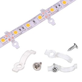 100 Pack LED Strip Light Mounting Brackets,Fixing Clips with 100 Screws Included (Ideal for 10mm Wide IP65 Waterproof Strip Lights)